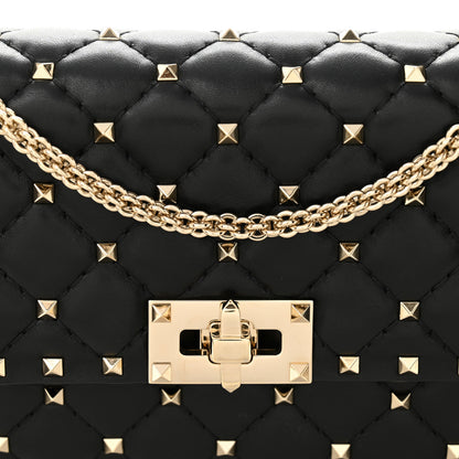 Valentino Garavani Nappa Rockstud Spike Wallet on Chain Black 7 of 10