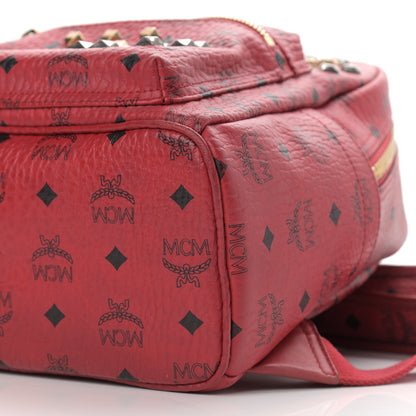 MCM Visetos Studded Small Stark M Backpack Red 9 of 13