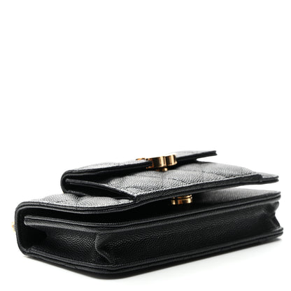Chanel Caviar Quilted Pocket Twins Clutch With Chain  Black 4 of 11