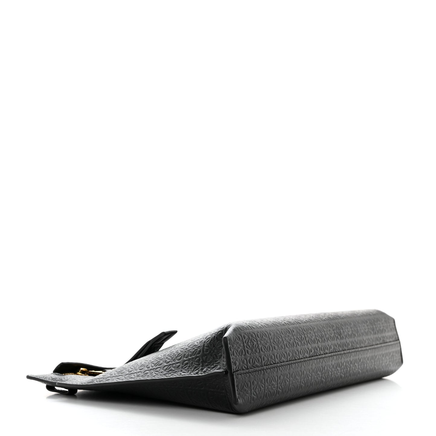 Calfskin Embossed Repeat T Pouch Black