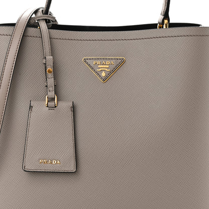 Prada Saffiano Cuir Medium Panier Bucket Bag Argilla Black 7 of 12