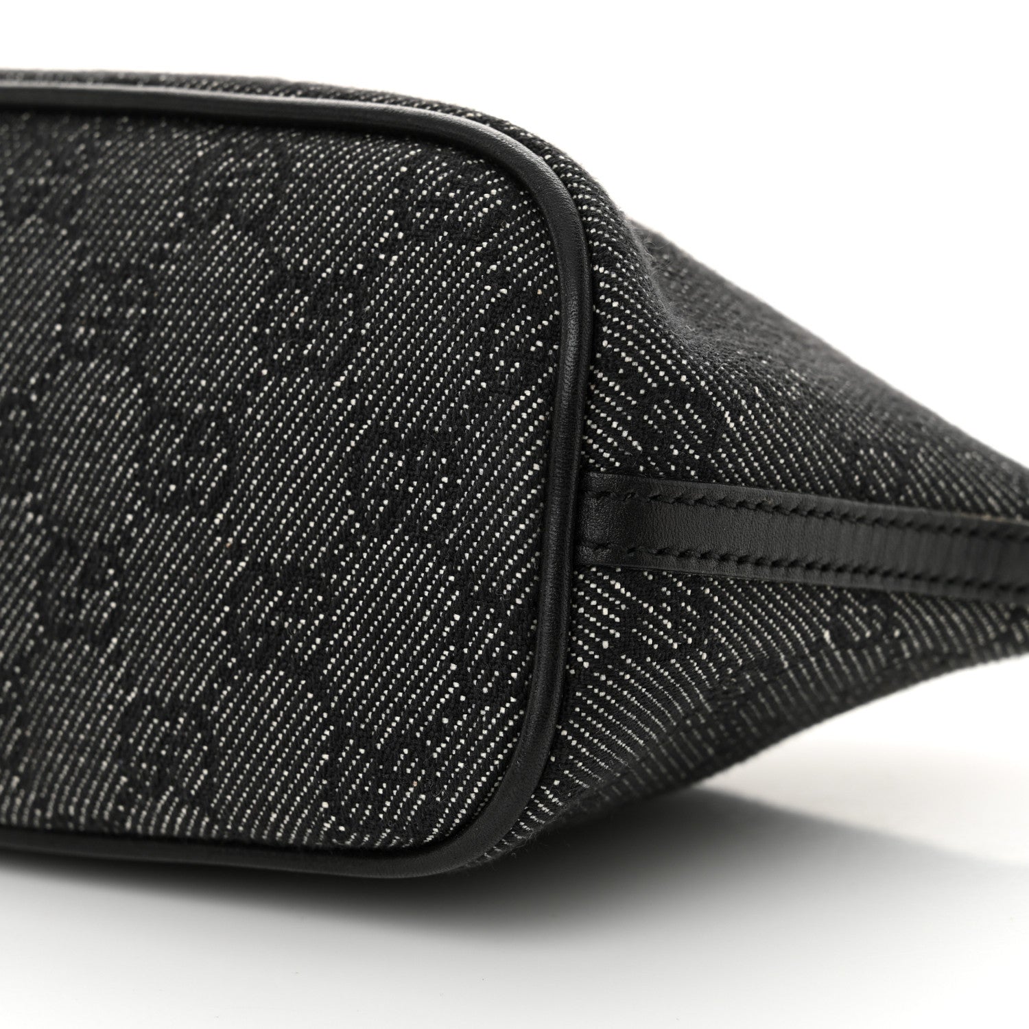 Gucci Denim Monogram Boat Pochette Black 10 of 11