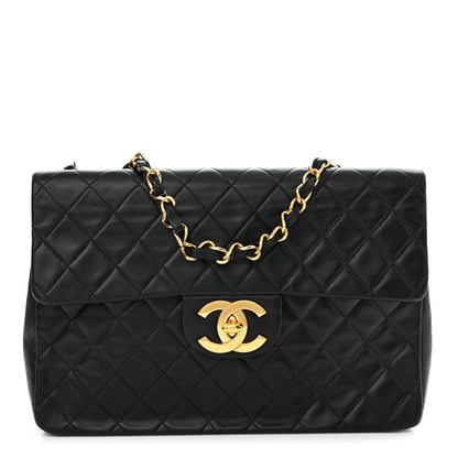 Chanel Lambskin Quilted XL Jumbo Single Flap Black 1 of 10