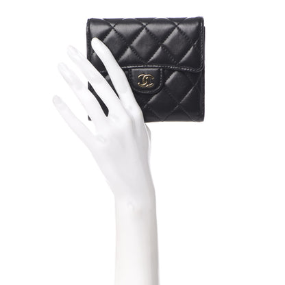 Chanel Lambskin Quilted Compact Flap Wallet Black 2 of 9