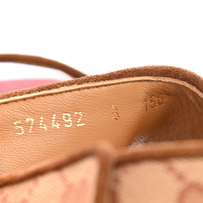 Gucci Canvas GG Monogram Mens Slingback Flat Sandals 8 Beige Ruggine Cuir 8 of 9