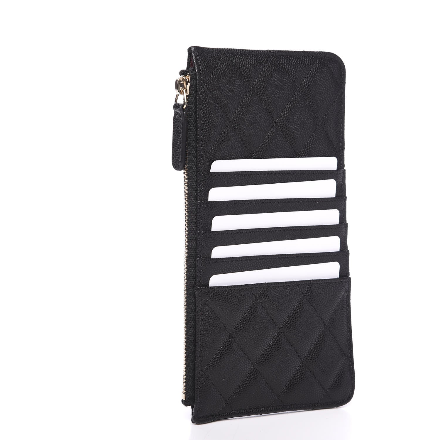 Chanel Caviar Quilted Classic Flat Wallet Pouch Black 2 of 7