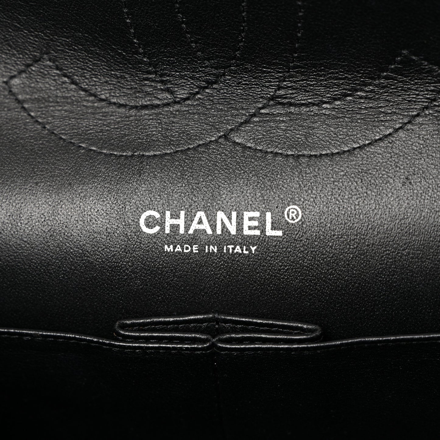 Patent Quilted Jumbo Double Flap Black