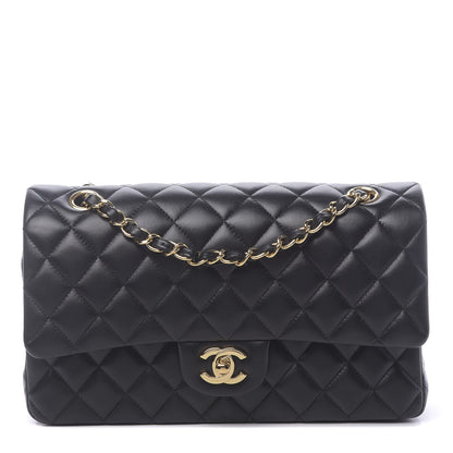 Chanel Lambskin Quilted Medium Double Flap Black 1 of 12