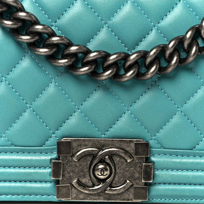 Chanel Lambskin Quilted Medium Boy Flap Turquoise 8 of 10