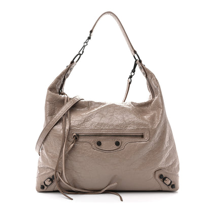 Balenciaga Arena Lambskin Classic Hardware Medium Le City Hobo Bag Sesame 1 of 10