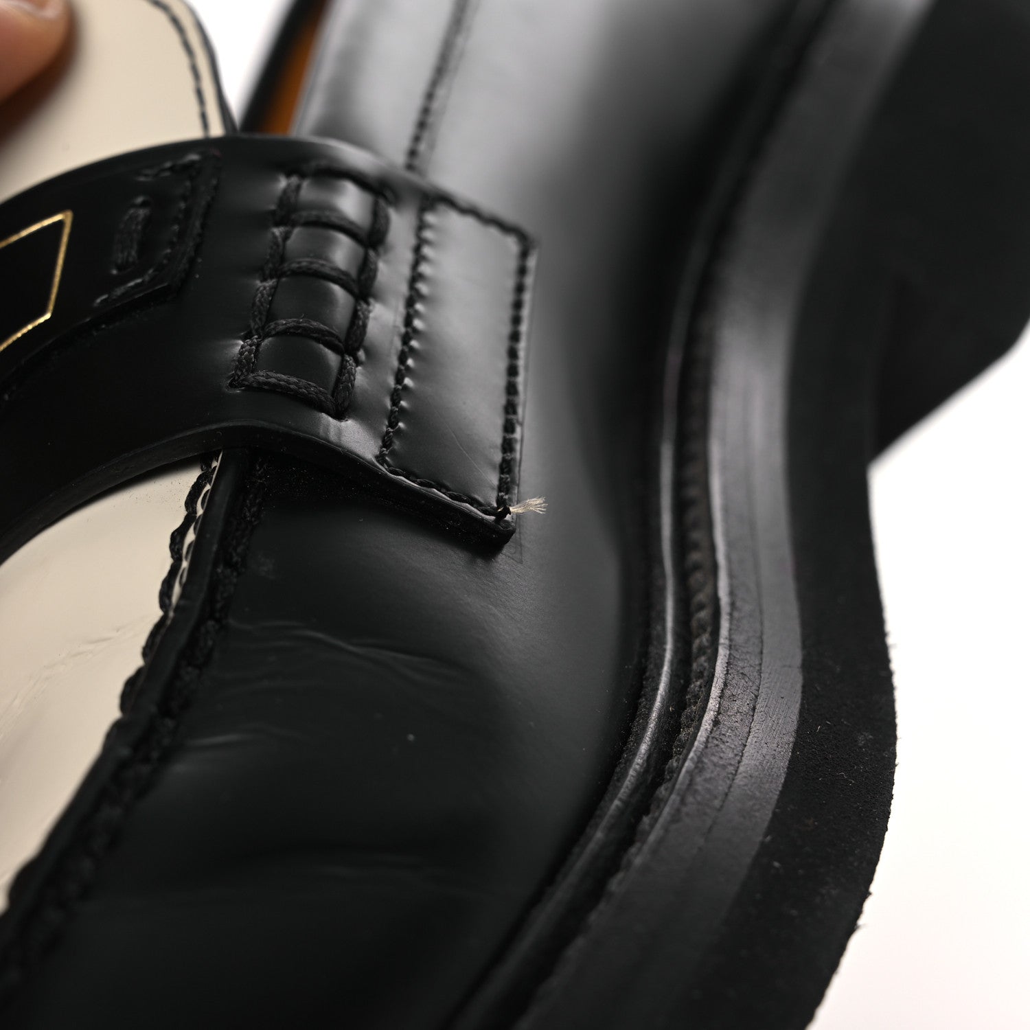 Christian Dior Brushed Calfskin Boy Loafers 37.5 Black White 12 of 13