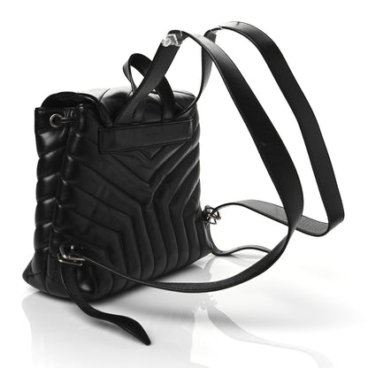 Saint Laurent Calfskin Y Quilted Monogram Small Loulou Backpack Black 3 of 10