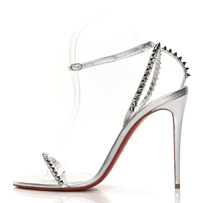 Christian Louboutin Nappa So Me 100 Sandals 39.5 Silver 1 of 7
