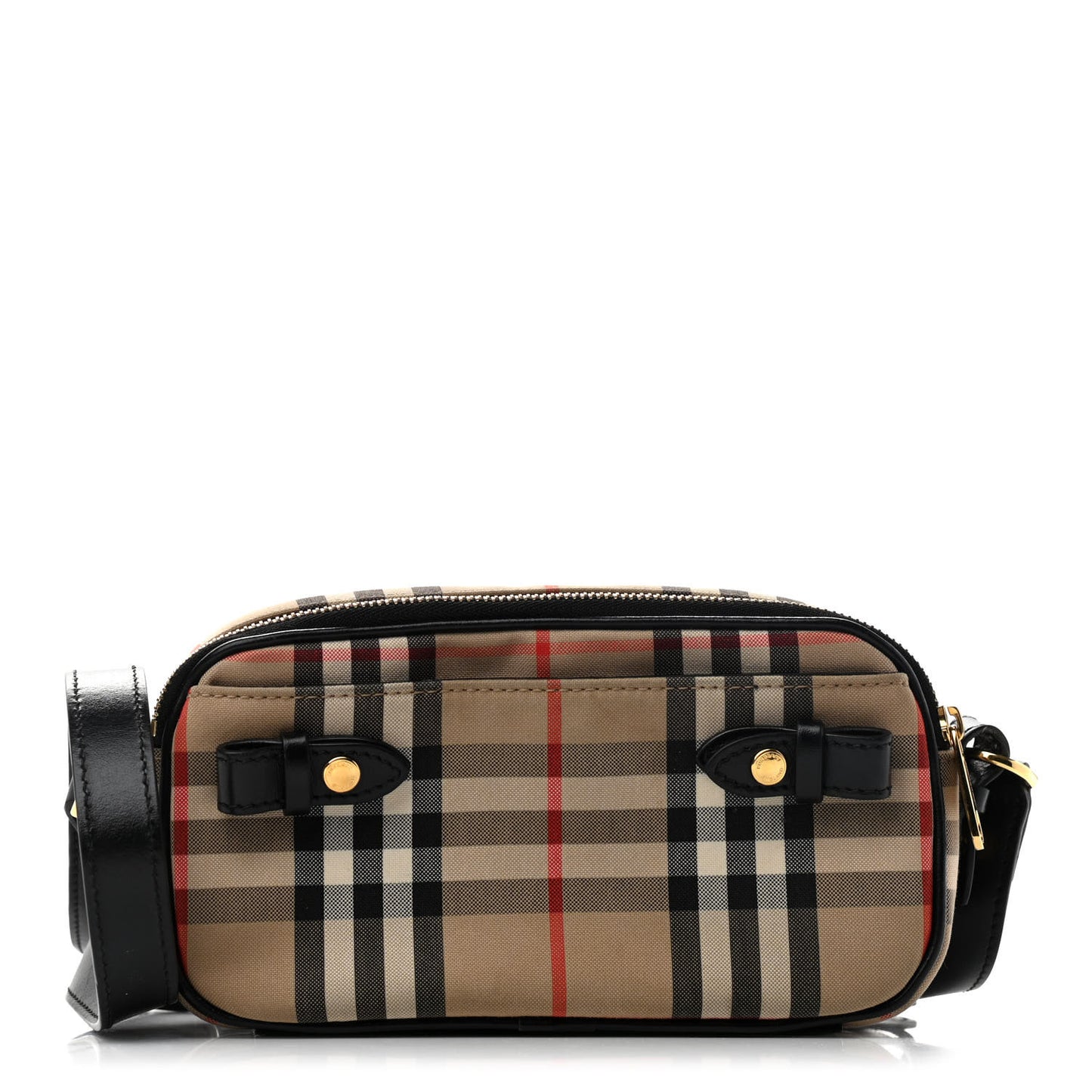 Calfskin Vintage Check Micro Camera Bag Archive Beige