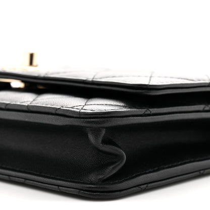 Chanel Lambskin Quilted Trendy CC Wallet On Chain WOC Black 10 of 11