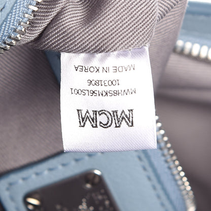 MCM Grained Calfskin Medium Klara Hobo Sky Blue 10 of 10