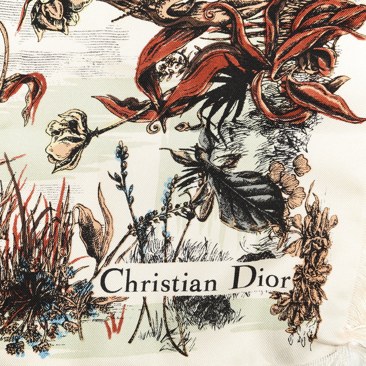 Toile De Jouy Carnivora Square Scarf Rose