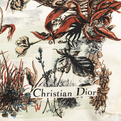Christian Dior Toile De Jouy Carnivora Square Scarf Rose 2 of 4