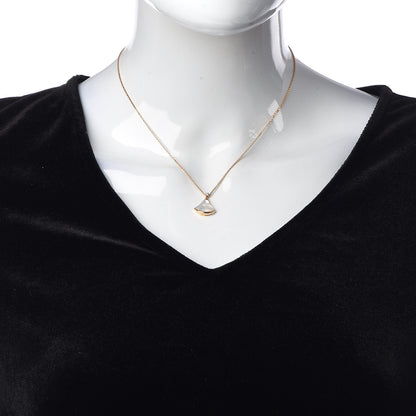 Bulgari 18K Rose Gold Diamond Mother of Pearl Small Divas' Dream Pendant Necklace 2 of 9