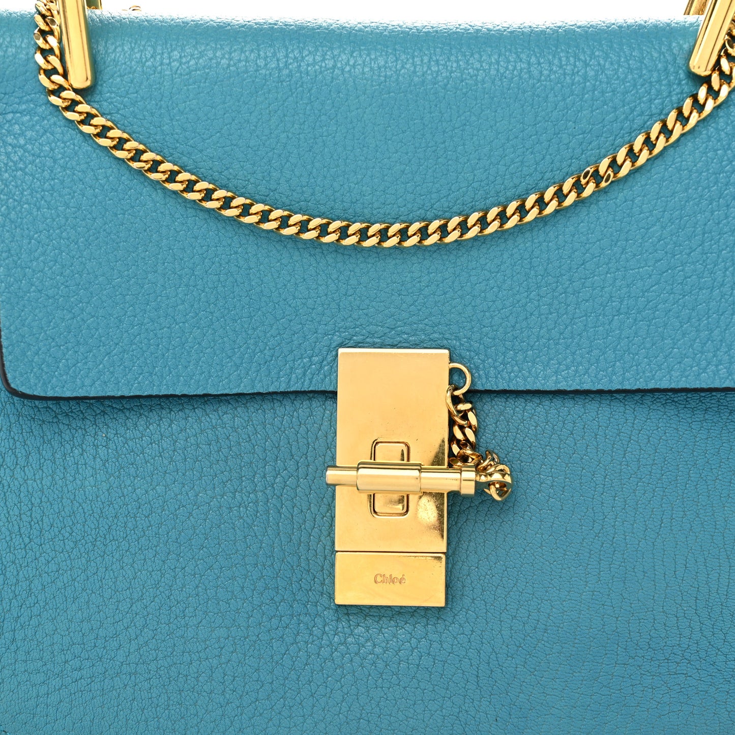 Grained Lambskin Drew Shoulder Bag Sky Blue