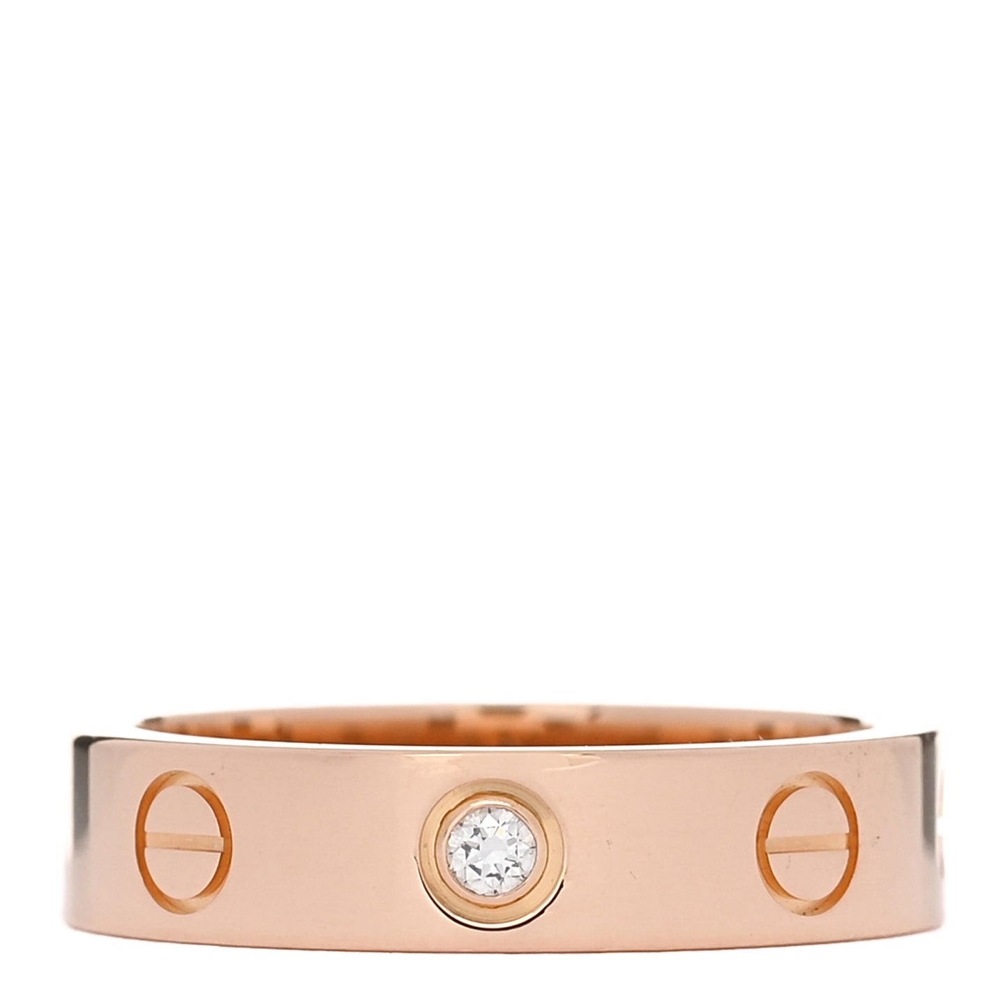 18K Pink Gold Diamond 4mm LOVE Wedding Band Ring 47 4