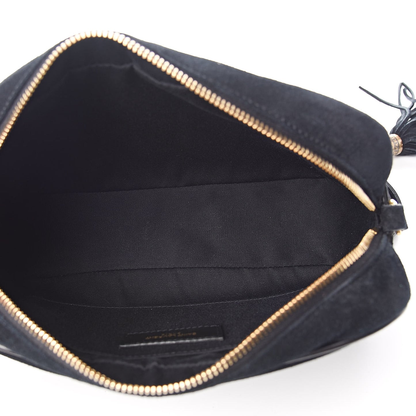 Suede Crystal Camera Bag Black