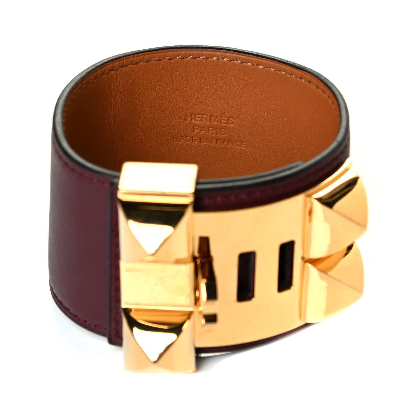 Hermes Swift Collier de Chien CDC Bracelet T2 Bordeaux 3 of 3