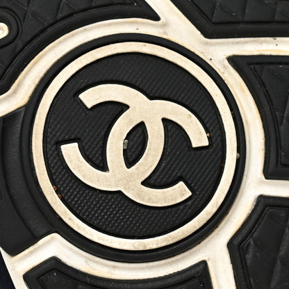 Chanel Tweed Suede CC Sneakers 38.5 Navy Red Multicolor 7 of 8