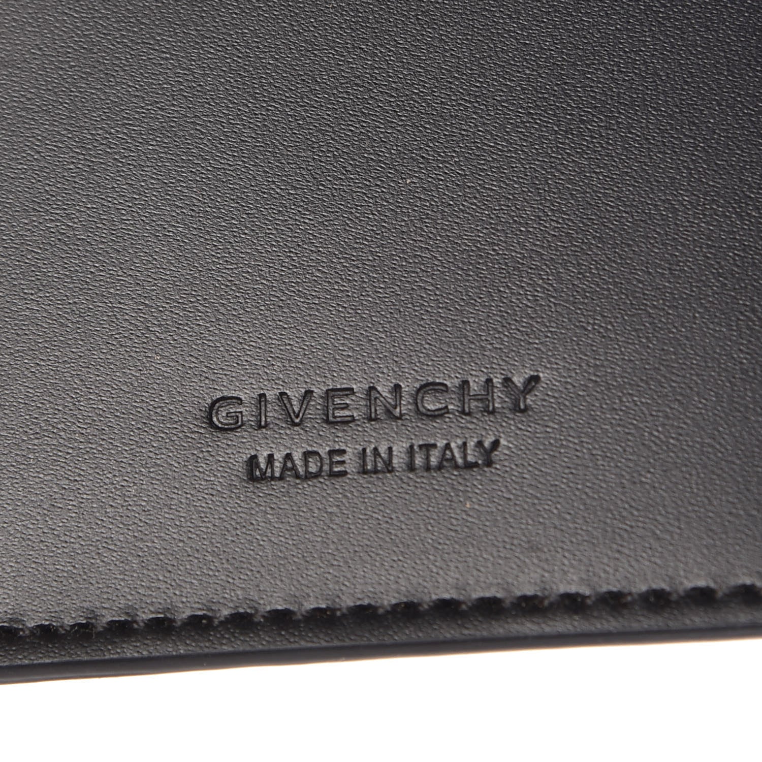 Givenchy Grained Calfskin Shark Print Neck Card Holder Black 7 of 7
