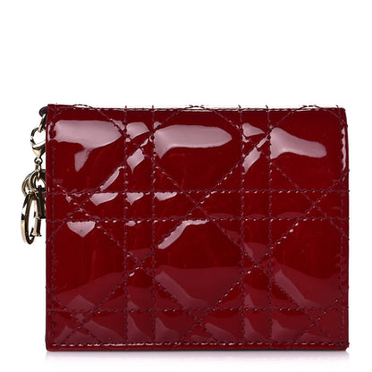 Christian Dior Patent Cannage Mini Lady Dior Wallet Red 1 of 8