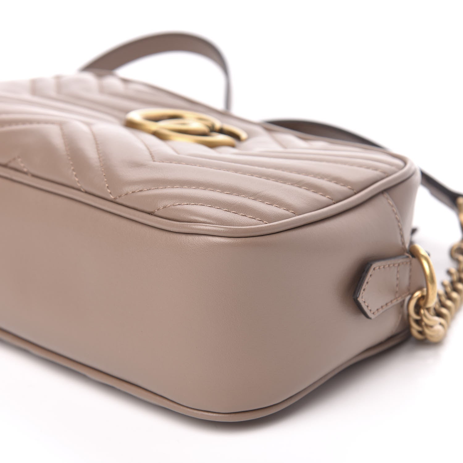 Gucci Calfskin Matelasse Small GG Marmont Chain Shoulder Bag Porcelain Rose 9 of 10