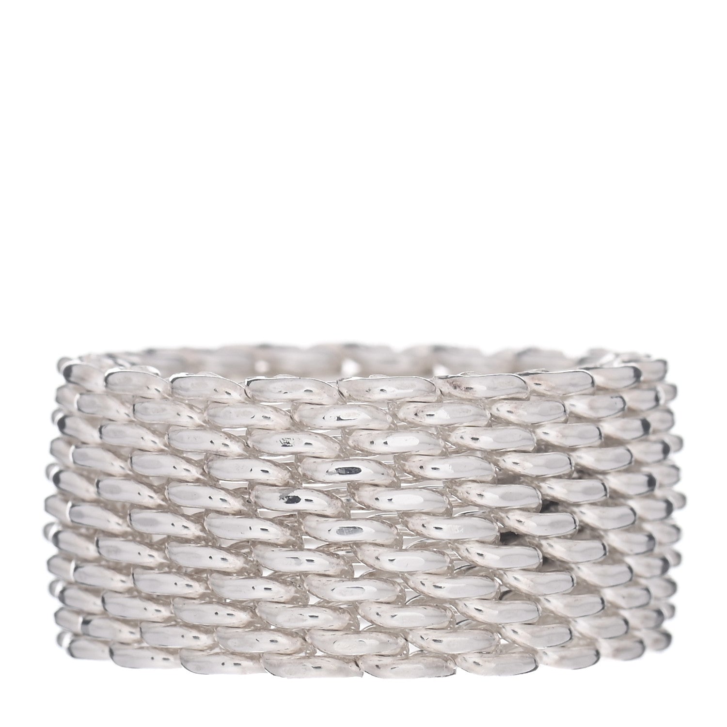 Tiffany Sterling Silver Somerset Mesh Ring 48 4.5 1 of 4