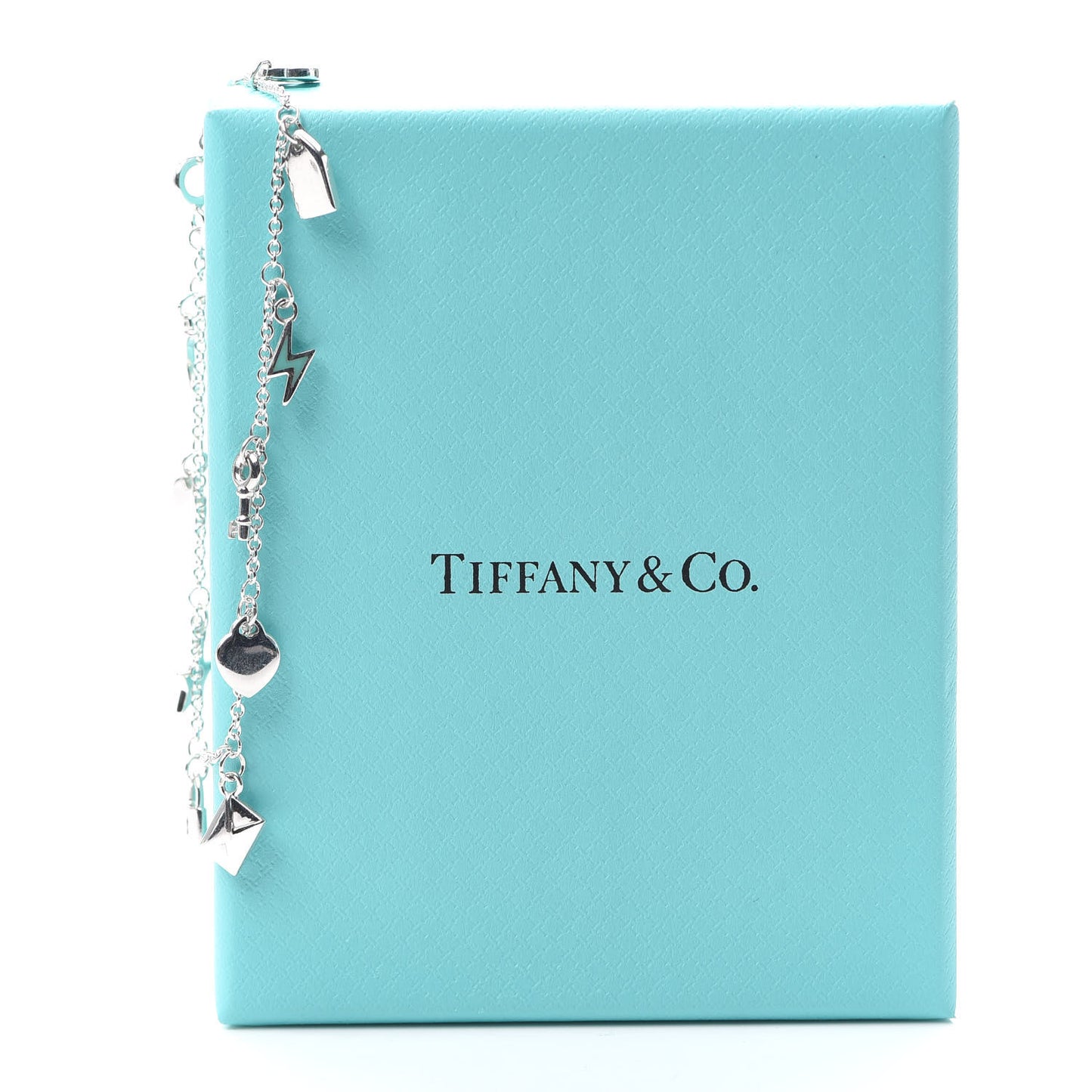 Sterling Silver Enamel Love Notes Charm Bracelet Blue