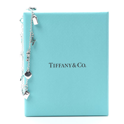 Tiffany Sterling Silver Enamel Love Notes Charm Bracelet Blue 6 of 6