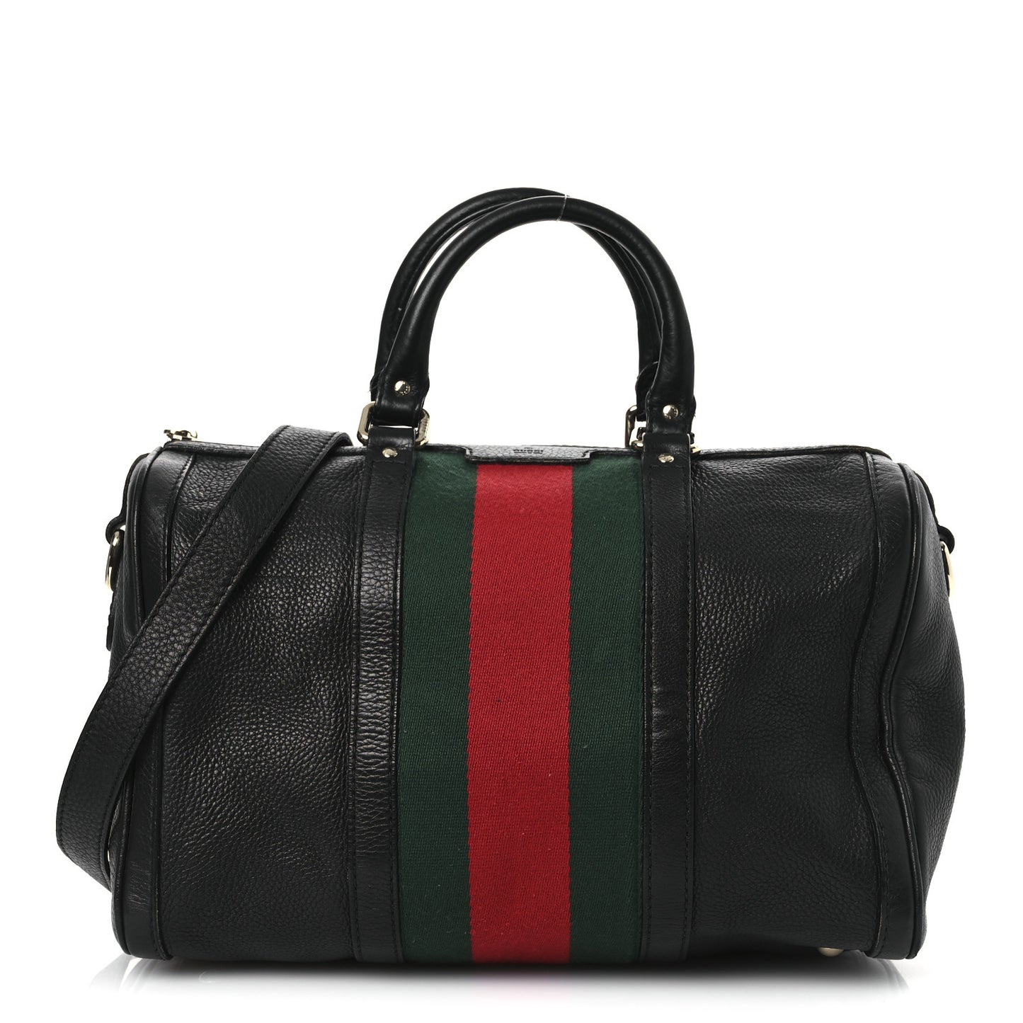Calfskin Vintage Web Medium Boston Black