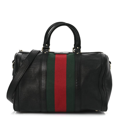 Gucci Calfskin Vintage Web Medium Boston Black 1 of 16