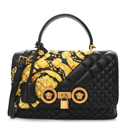 Versace Nappa Quilted Barocco Print Icon Shoulder Bag Black 1 of 13