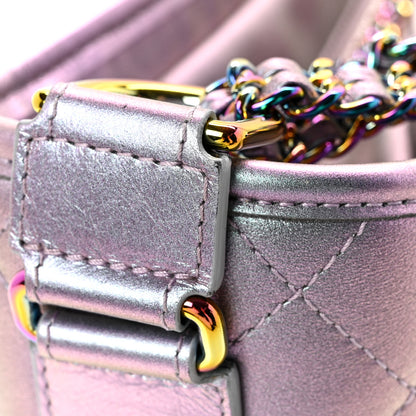 Chanel Iridescent Lambskin Calfskin Quilted Medium Gabrielle Hobo Light Purple 12 of 14