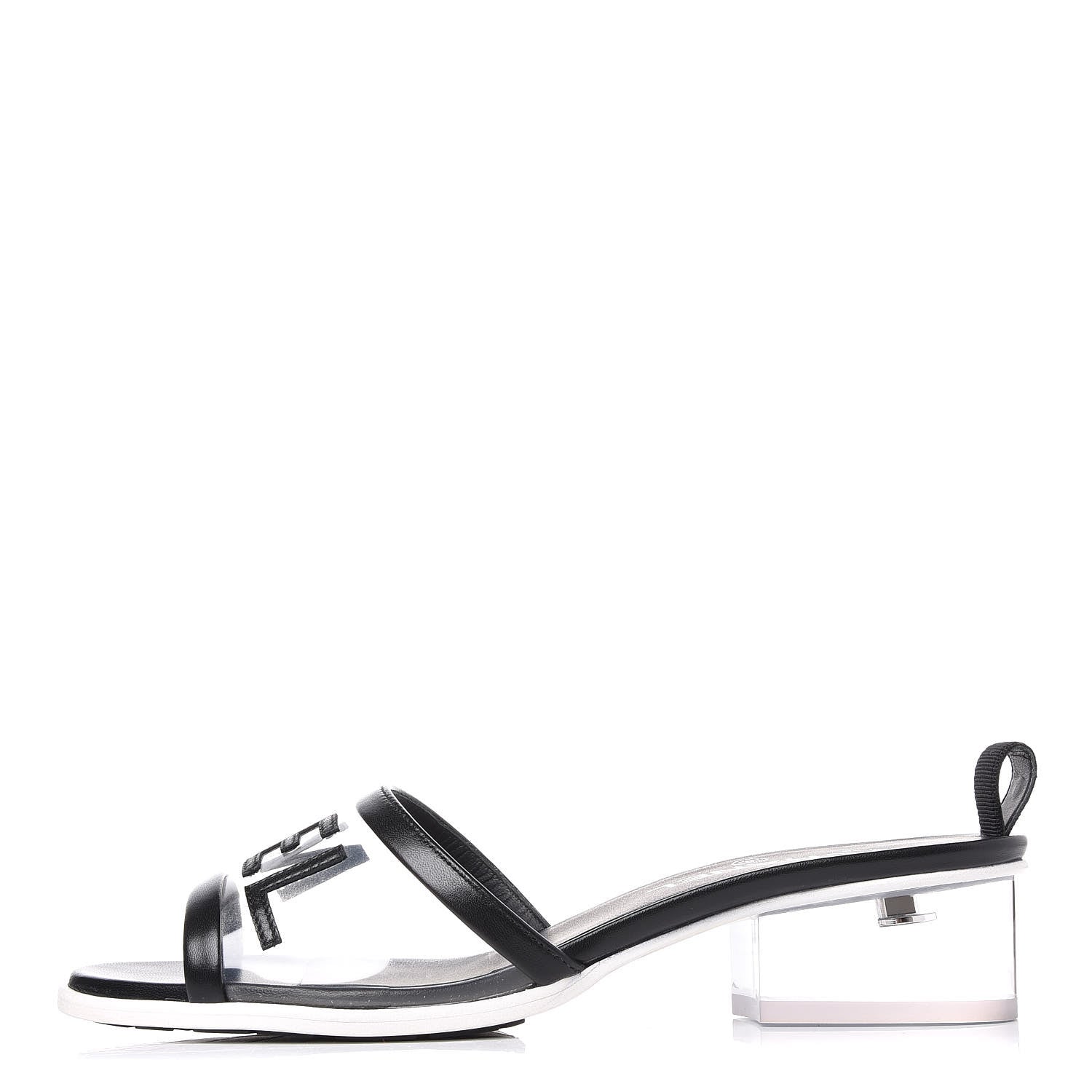 Chanel PVC Lambskin Logo Mules 39 Black 1 of 9