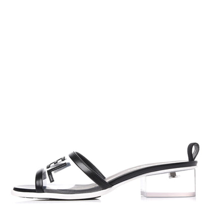 Chanel PVC Lambskin Logo Mules 39 Black 1 of 9