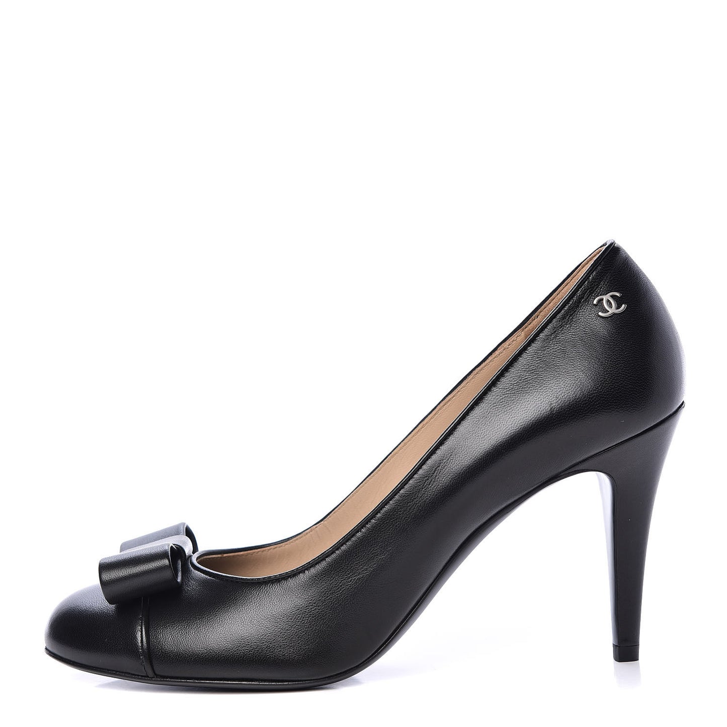 Lambskin Bow Pumps 39 Black