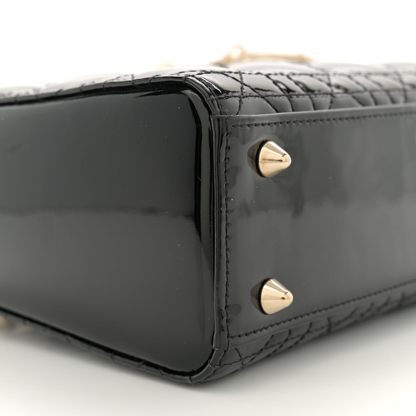 Patent Cannage Small Lady Dior Black