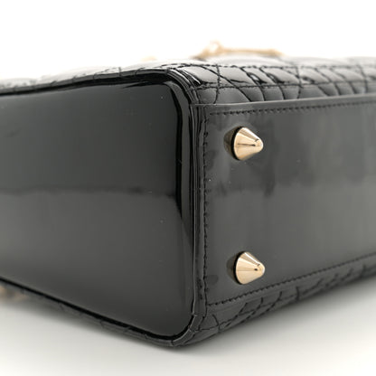 Christian Dior Patent Cannage Small Lady Dior Black 9 of 11