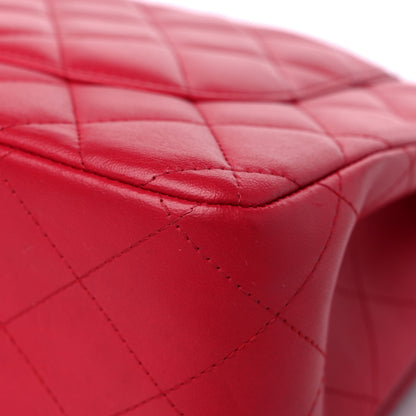 Chanel Lambskin Quilted Jumbo Double Flap Dark Pink 10 of 15