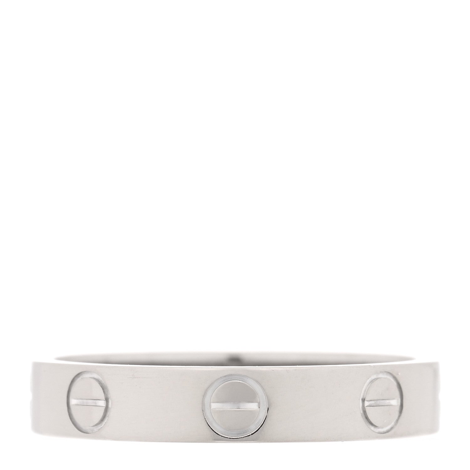 Cartier 18K White Gold 3.5mm LOVE Wedding Band Ring 54 6.75 3 of 4