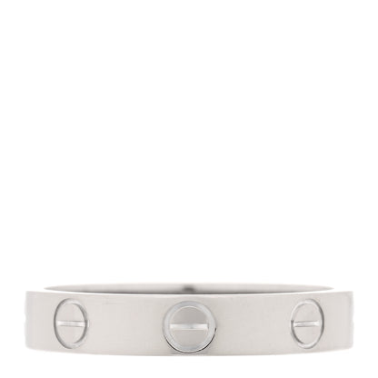Cartier 18K White Gold 3.5mm LOVE Wedding Band Ring 54 6.75 3 of 4