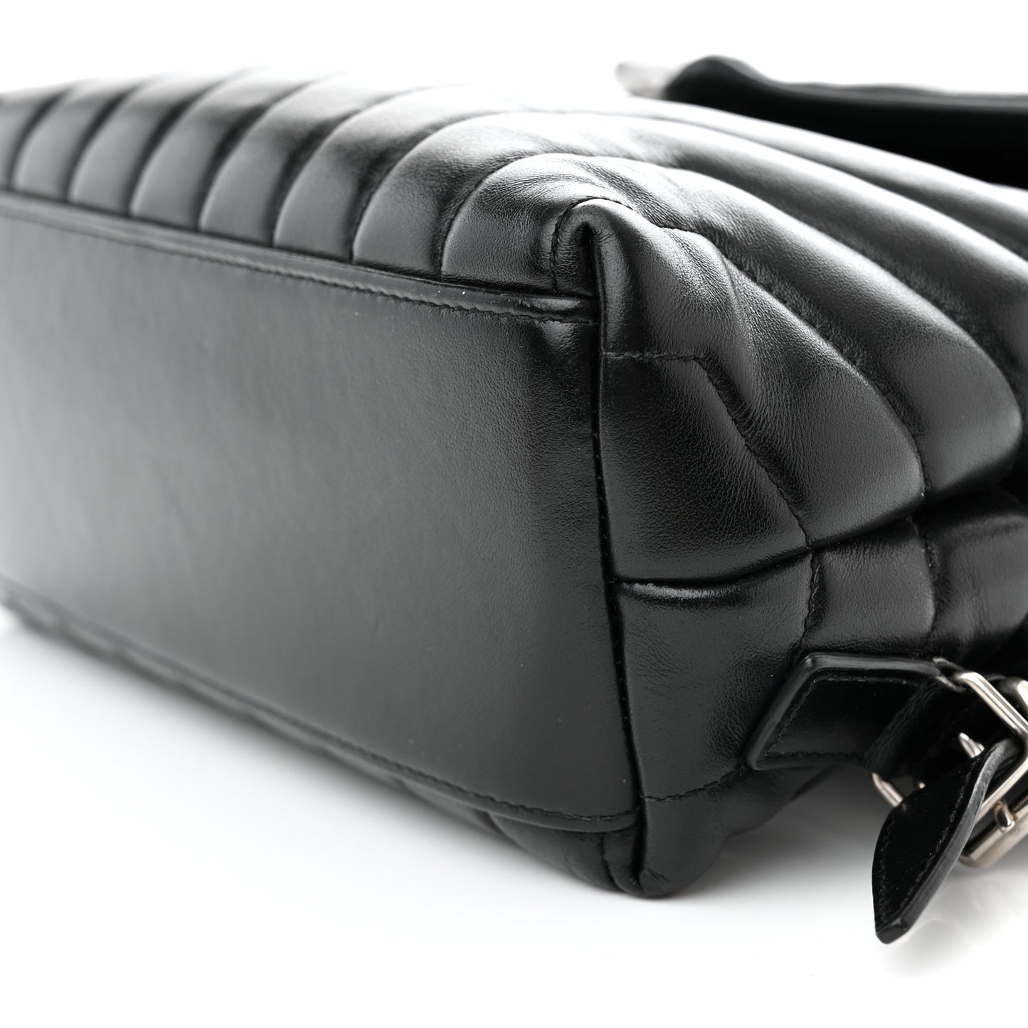 Calfskin Y Quilted Monogram Small Loulou Backpack Black
