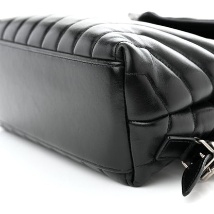 Saint Laurent Calfskin Y Quilted Monogram Small Loulou Backpack Black 9 of 10