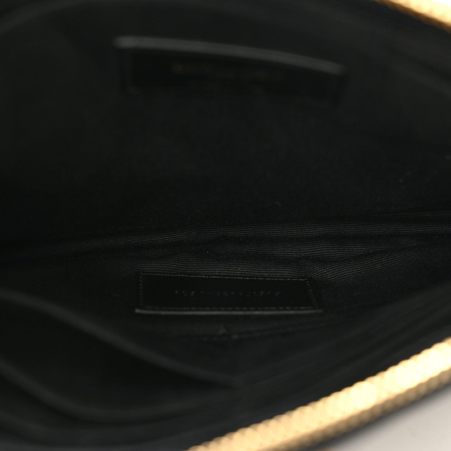 Calfskin Matelasse Chevron Monogram A5 Wristlet Black