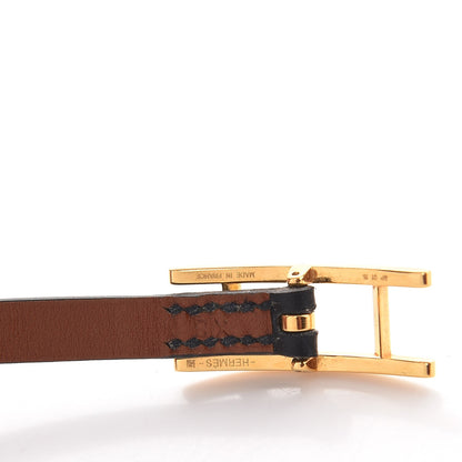 Hermes Chamonix Behapi Double Tour Bracelet XS Black Gold 5 of 6